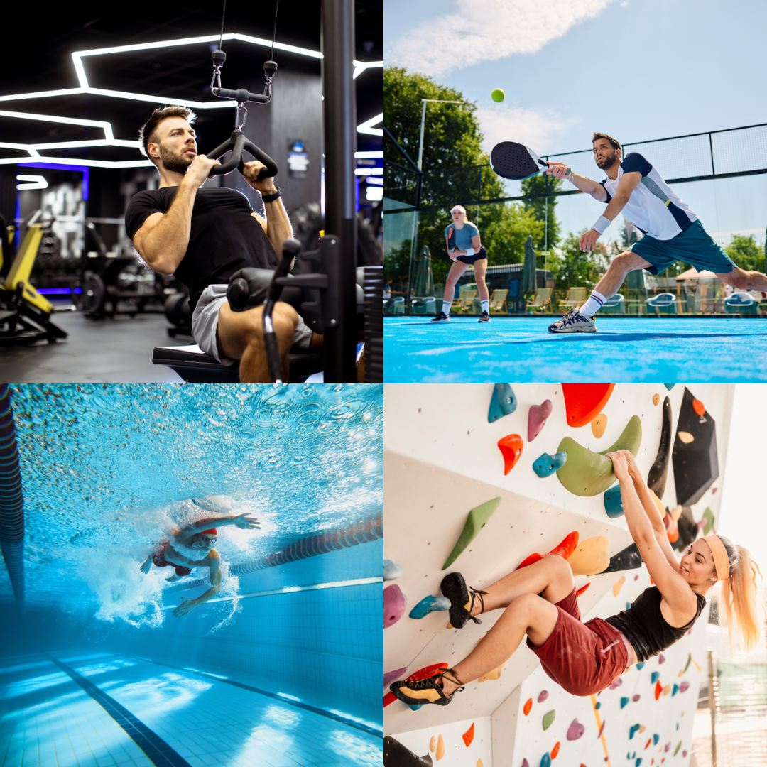 Moderne Sportangebote für Unternehmen in Duisburg mit Fitness, Padel, Schwimmen und Bouldern
