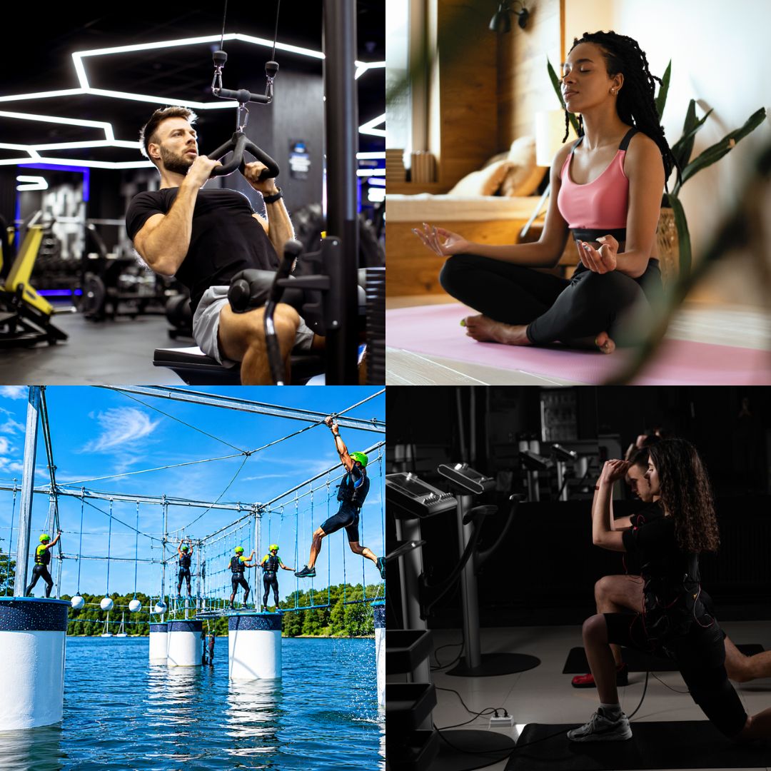 Sport- und Wellnessangebote für Firmenfitness in Münster und dem Münsterland mit Fitness, Yoga, Aqua Climb und EMS-Training